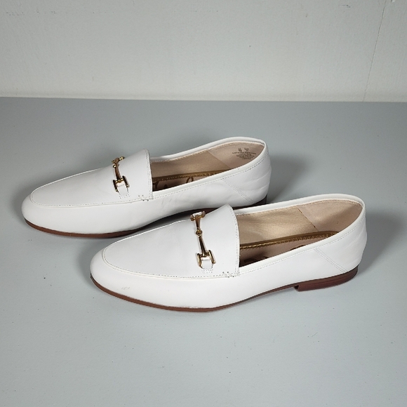 Sam Edelman Loraine white leather loafers 9 - Picture 1 of 15